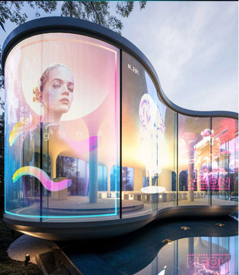 شاشة LED شفافة ذاتية اللصق فيلم رفيع للغاية لجدار الفيديو لافتات رقمية تلفاز