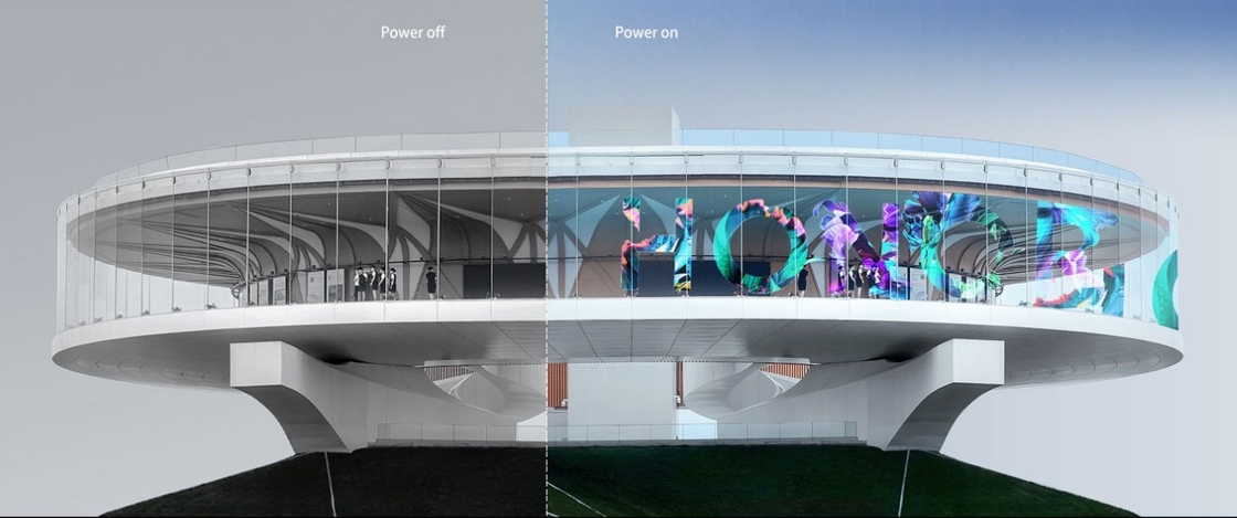 RGB بالألوان الكاملة P20 P31.25 فيلم LED شفاف لاصق ذاتي